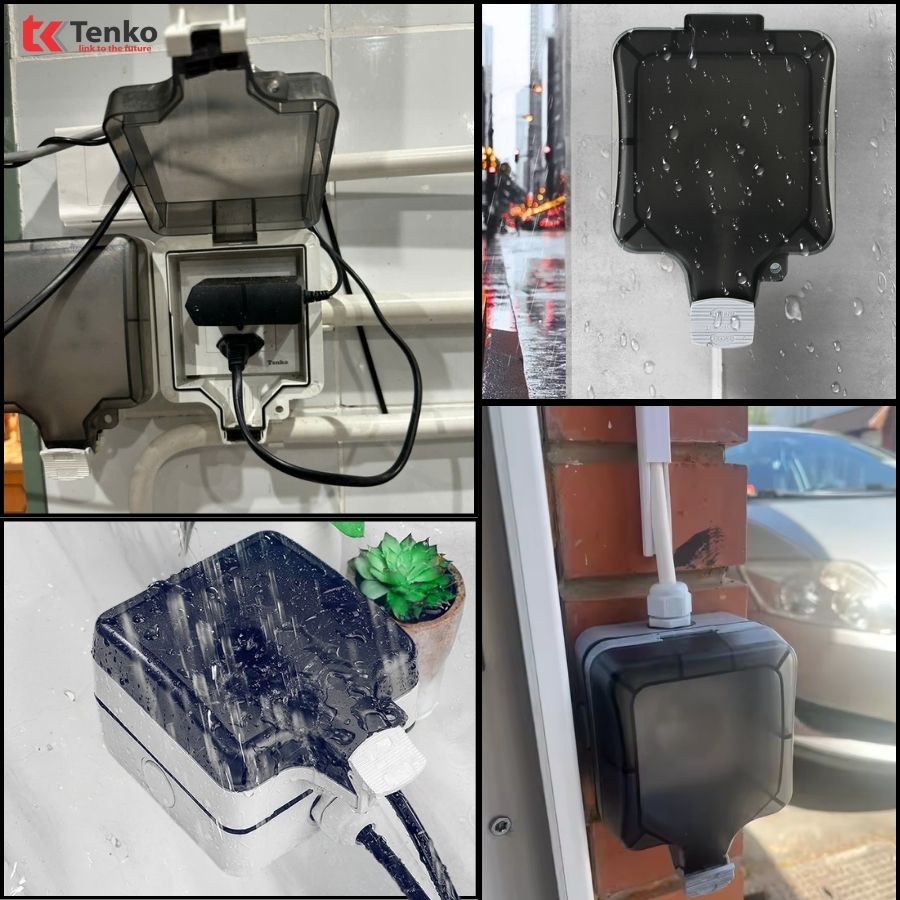 Ổ Cắm Đôi 3 Chấu Chống Nước Tenko TK-IP66-01